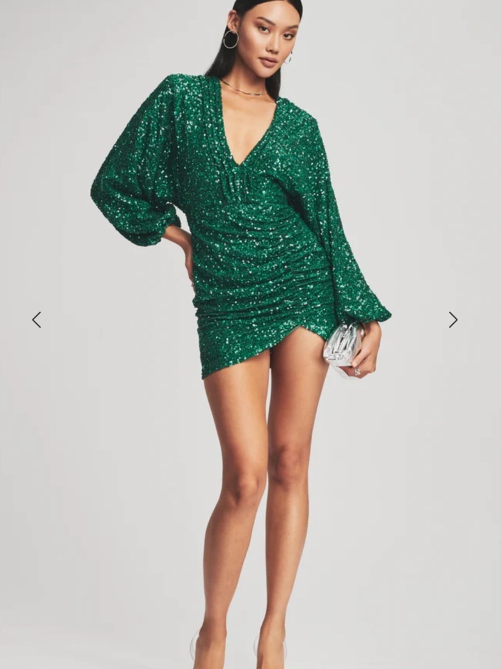 Retrofete Edith Sequin Mini Dress in Emerald